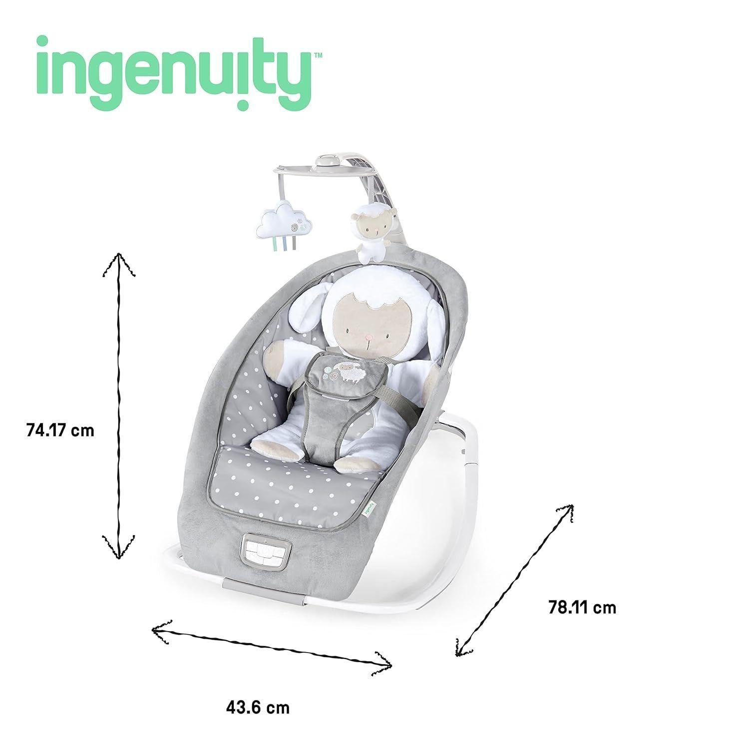 Silla Rocker para beb con musica y respaldo de peluche de oveja-6