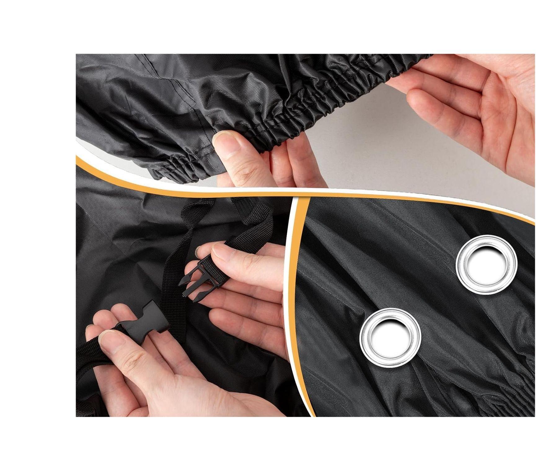 Funda para bicicleta o moto scooter de nylon impermeable con filtro UV y bolso-4