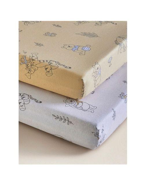 Set 2 sabanas bajeras jersey algodon para cuna grande 70 x 140 x 18cm DISENOS-0