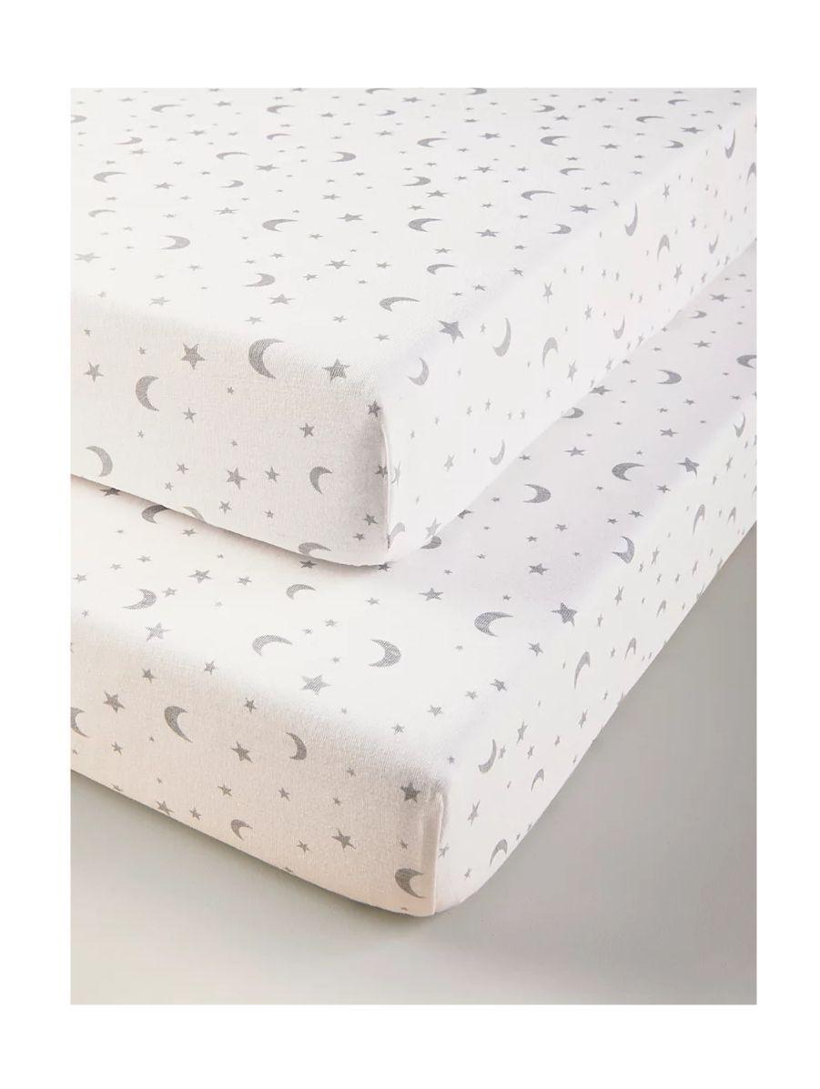 Set 2 sabanas bajeras jersey algodon para cuna grande 70 x 140 x 18cm DISENOS-0