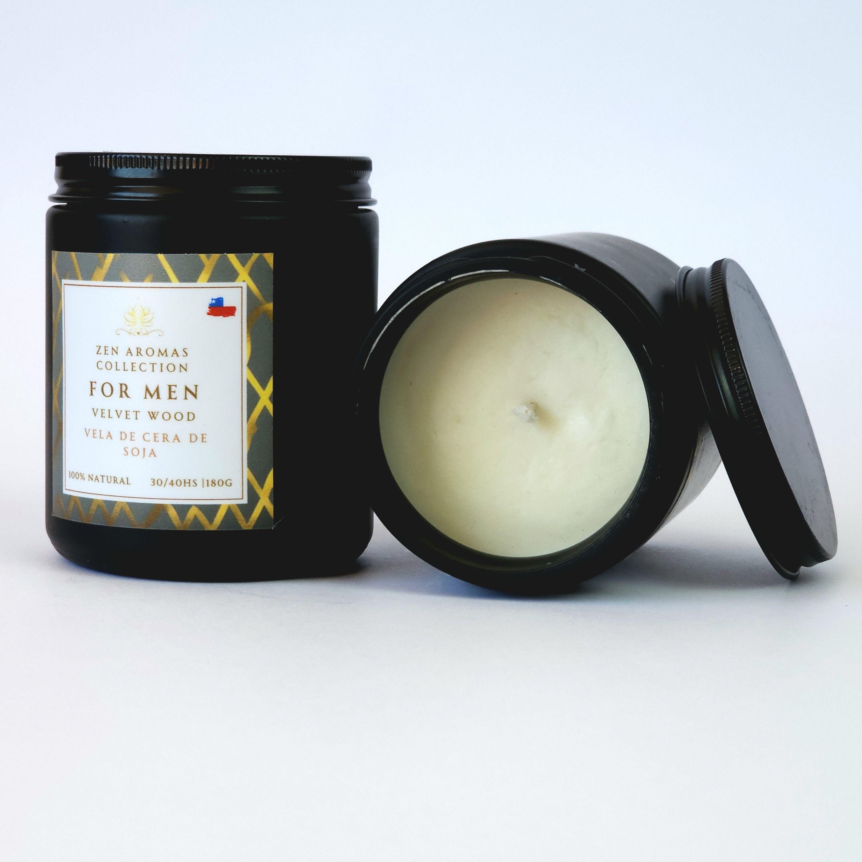 Vela Aromática de Soja Zen Aromas For Men Velvet Wood 180 g-4