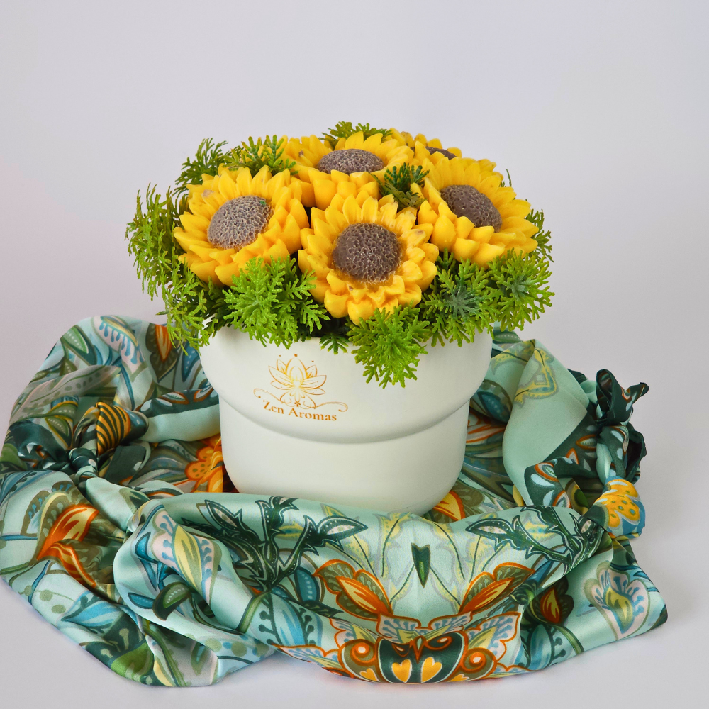 Bouquet de Flores de Cera Zen Aromas Sol & Menta 7 girasoles -0