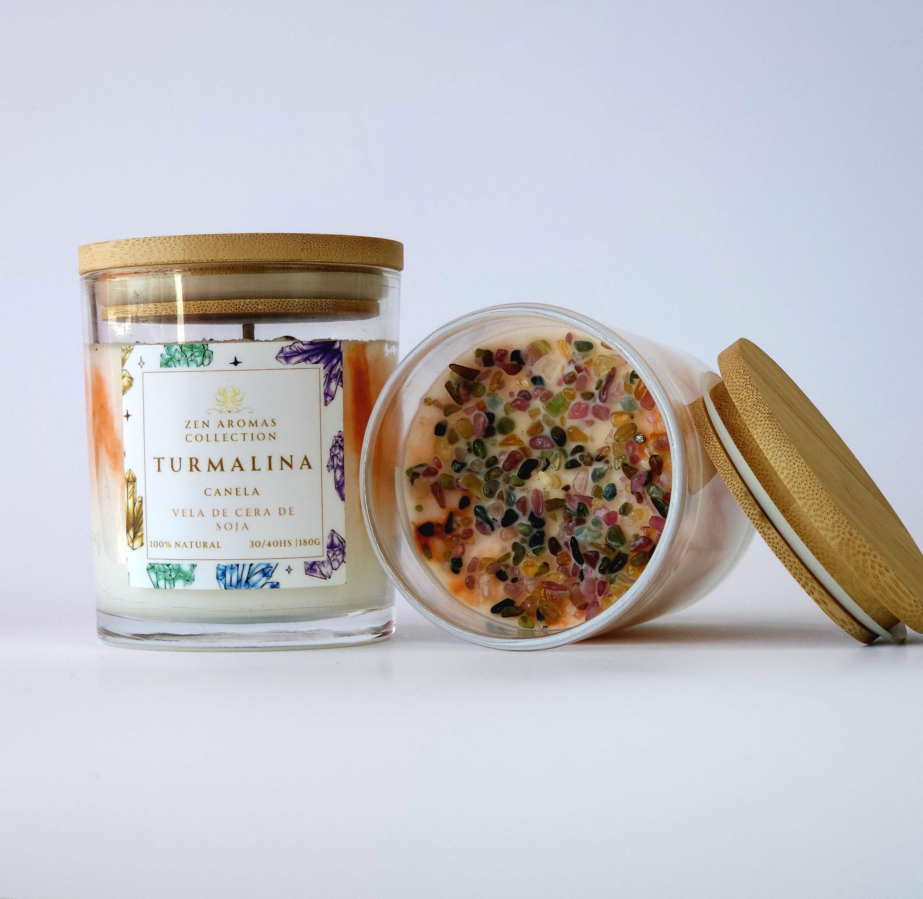 Vela Aromática con Cuarzo Zen Aromas Turmalina & Canela 180 g-3