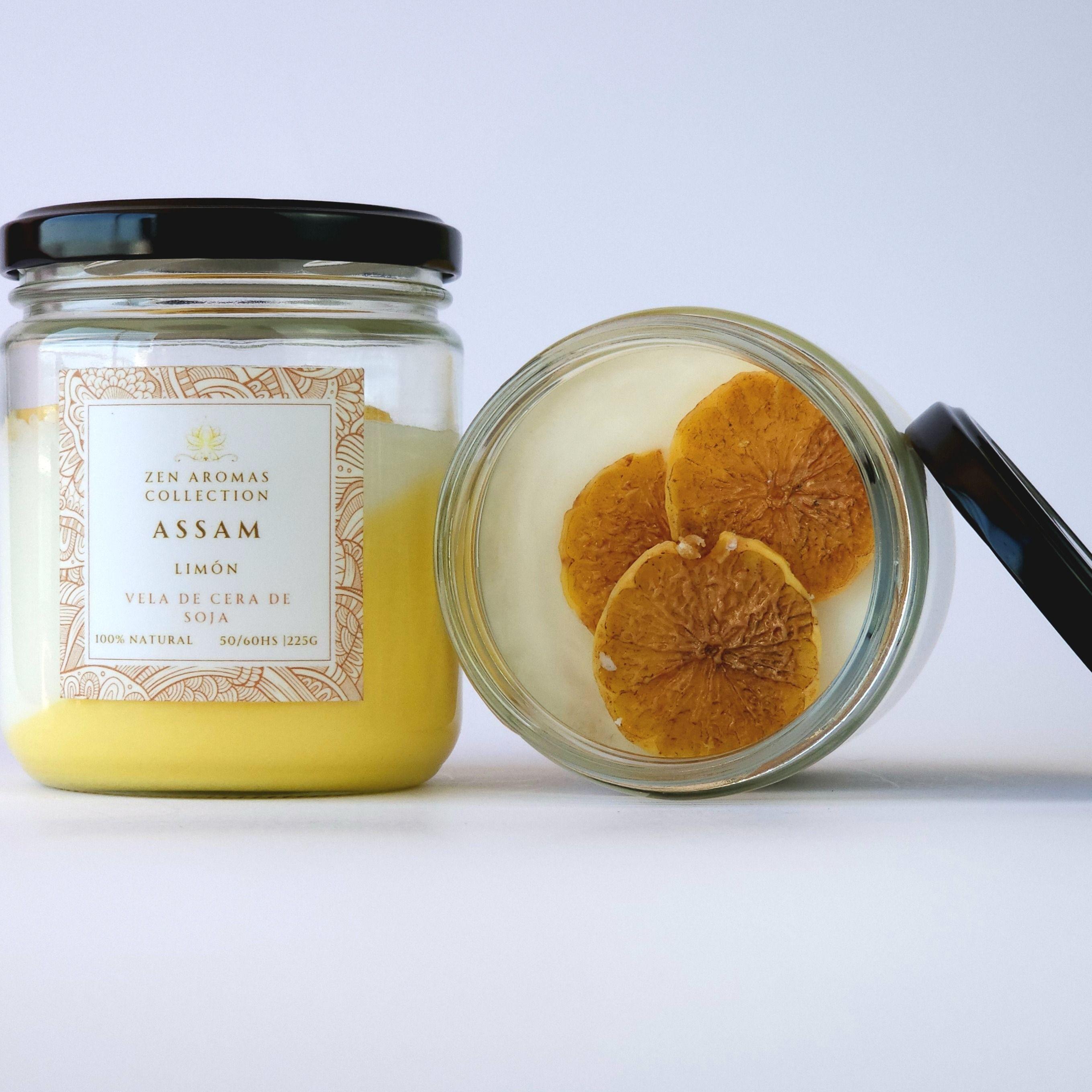 Vela Aromática de Soja Zen Aromas Assam Limón 225 g-4