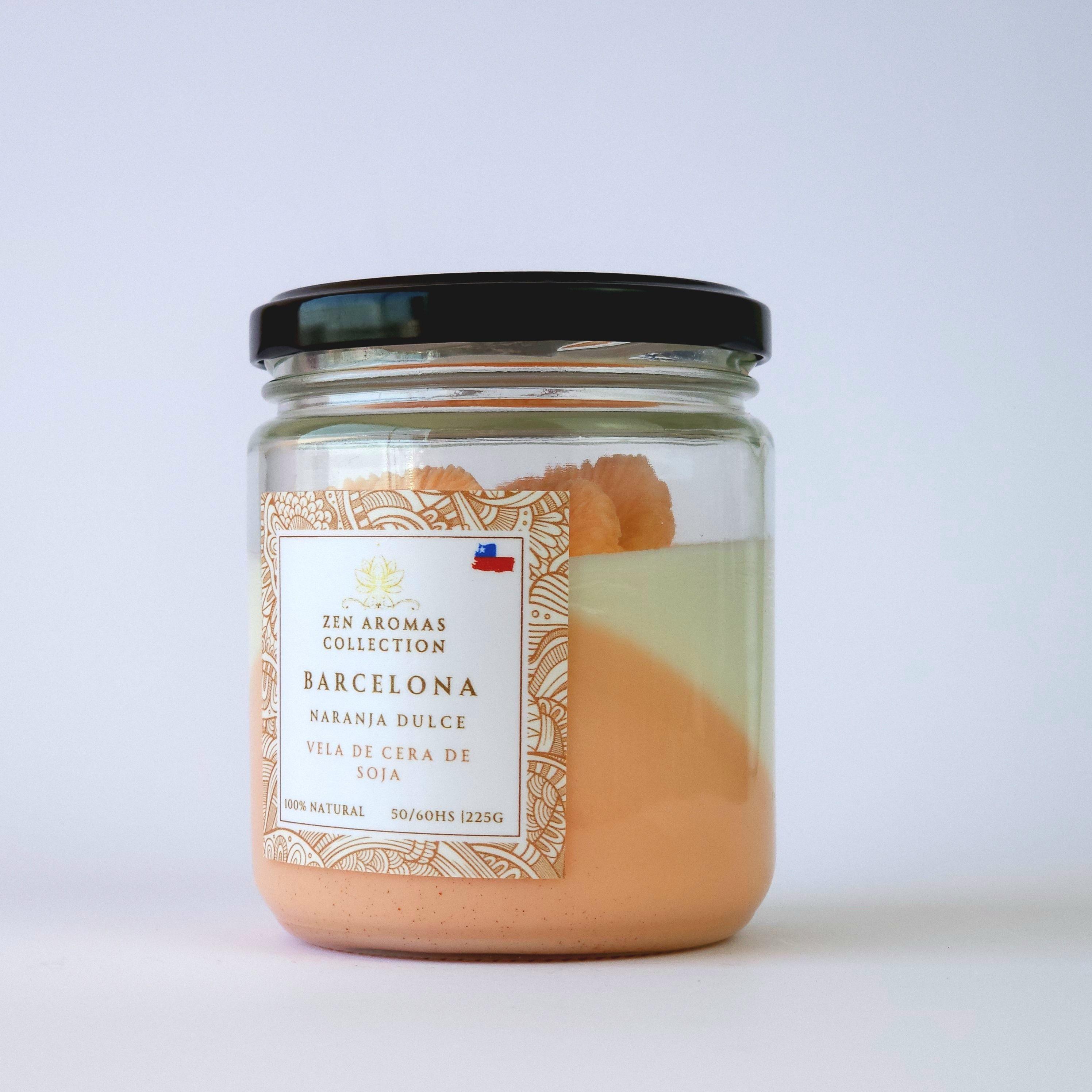 Vela Aromática de Soja Zen Aromas Barcelona Naranja Dulce 225 g-4