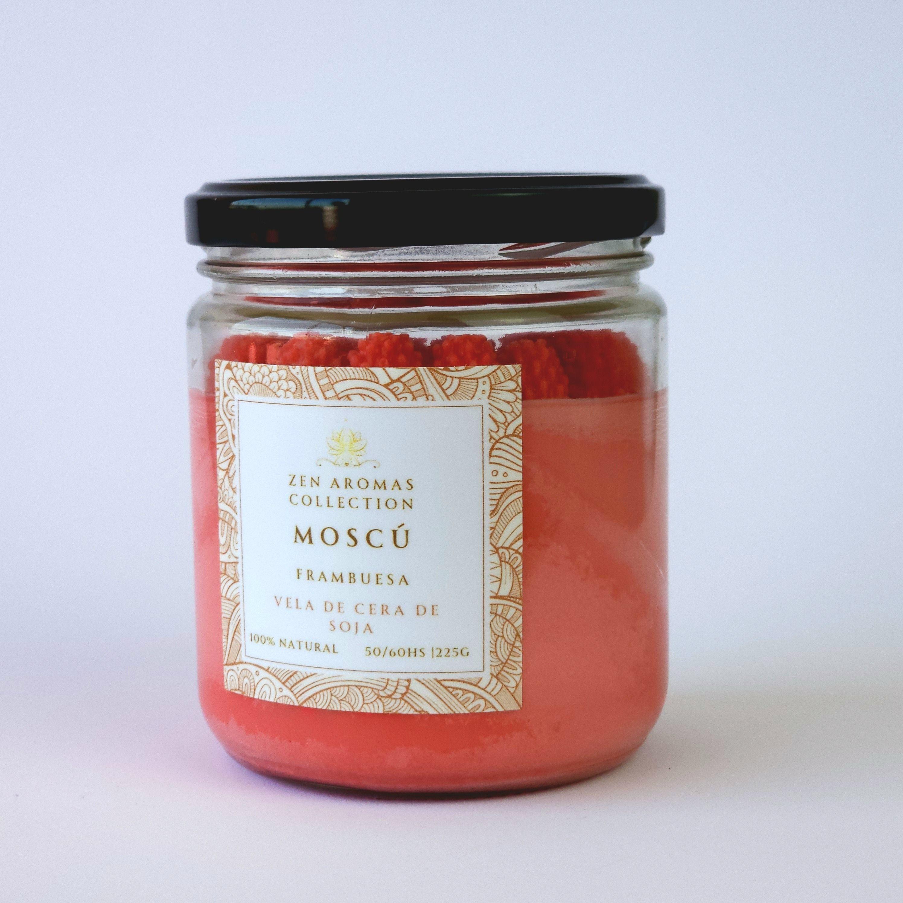 Vela Aromática de Soja Zen Aromas Moscú Frambuesa 225 g-2