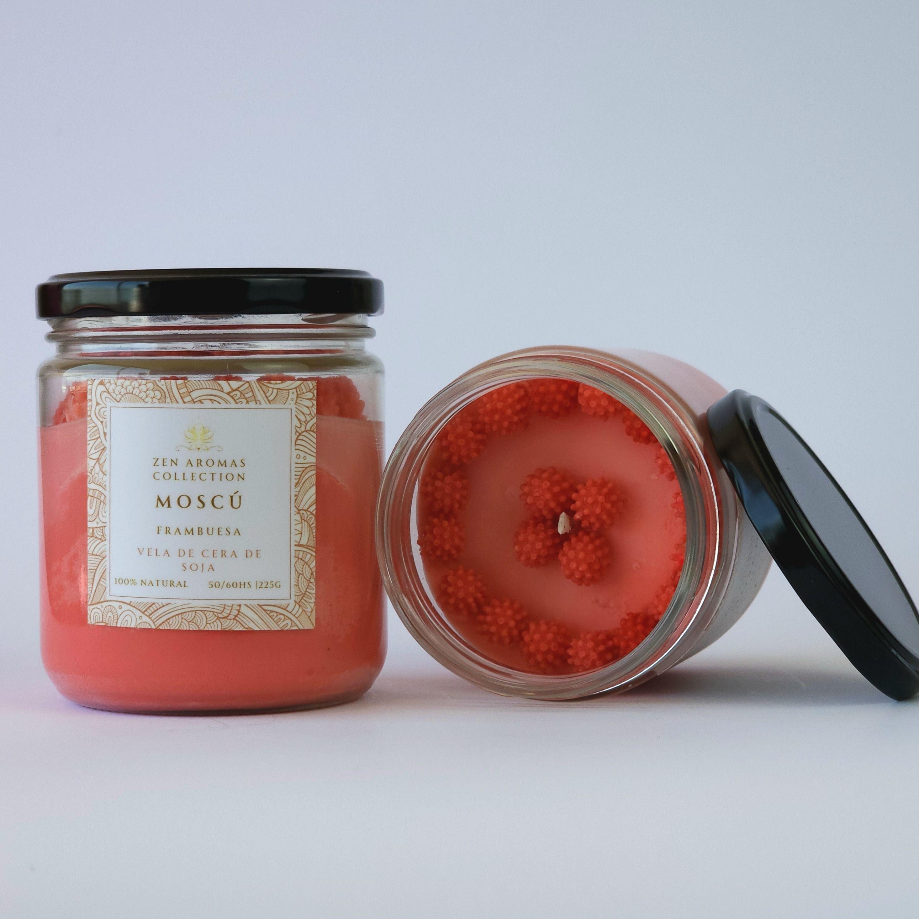 Vela Aromática de Soja Zen Aromas Moscú Frambuesa 225 g-4