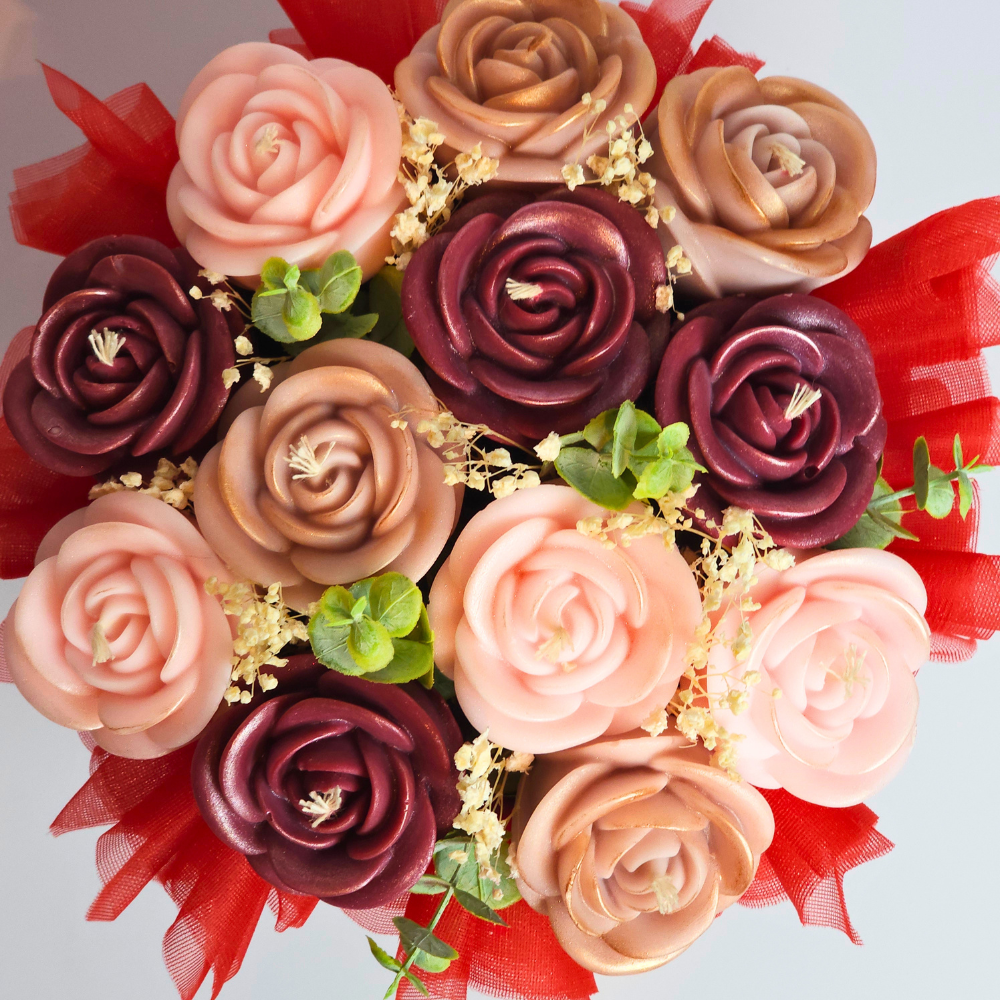 Bouquet de Rosas de Cera Zen Aromas Coco & Rosé Coco Cítrico 12 Rosas-2