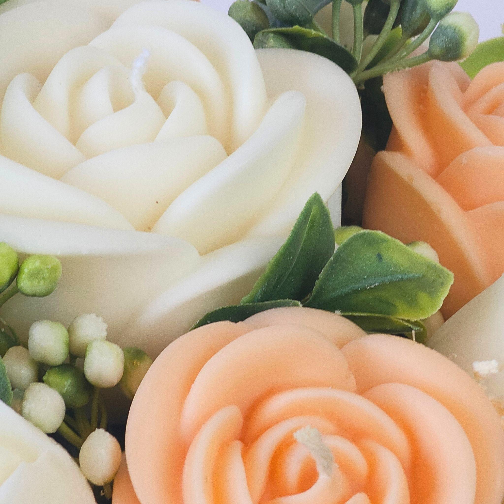 Bouquet de Rosas de Cera Zen Aromas Dulce Pastel 5 Rosas y 4 Tulipanes-1