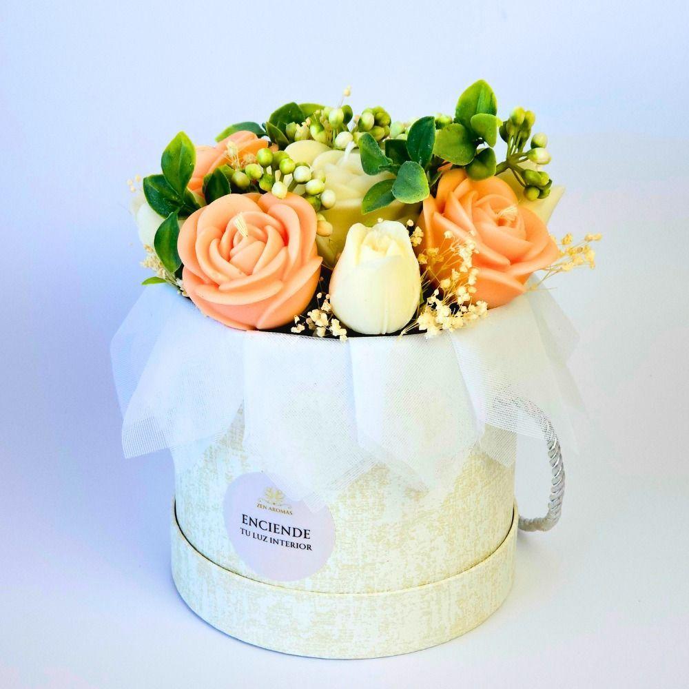 Bouquet de Rosas de Cera Zen Aromas Dulce Pastel 5 Rosas y 4 Tulipanes-4