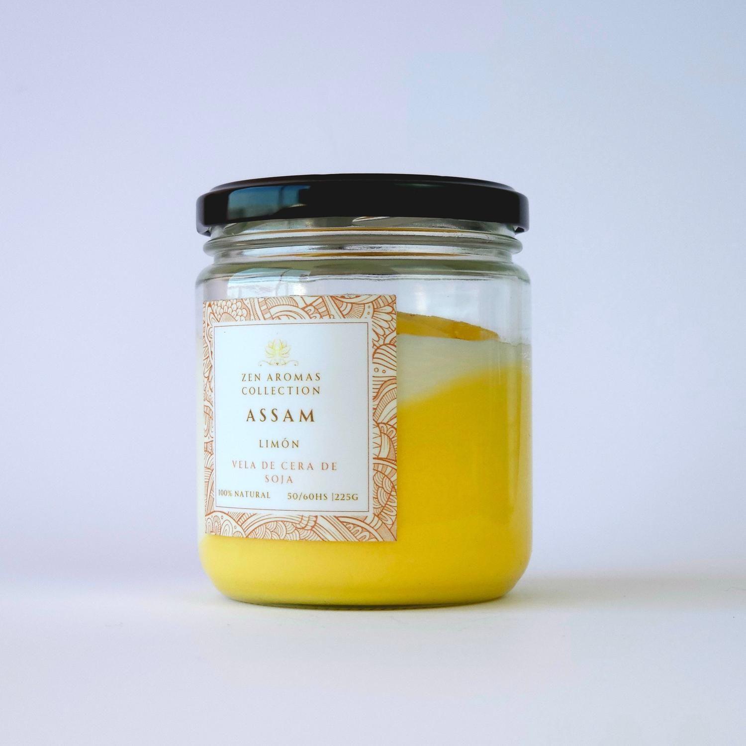 Zen Aromas Vela Aromática  Assam Aroma Limón 225 gr de cera de soja -6