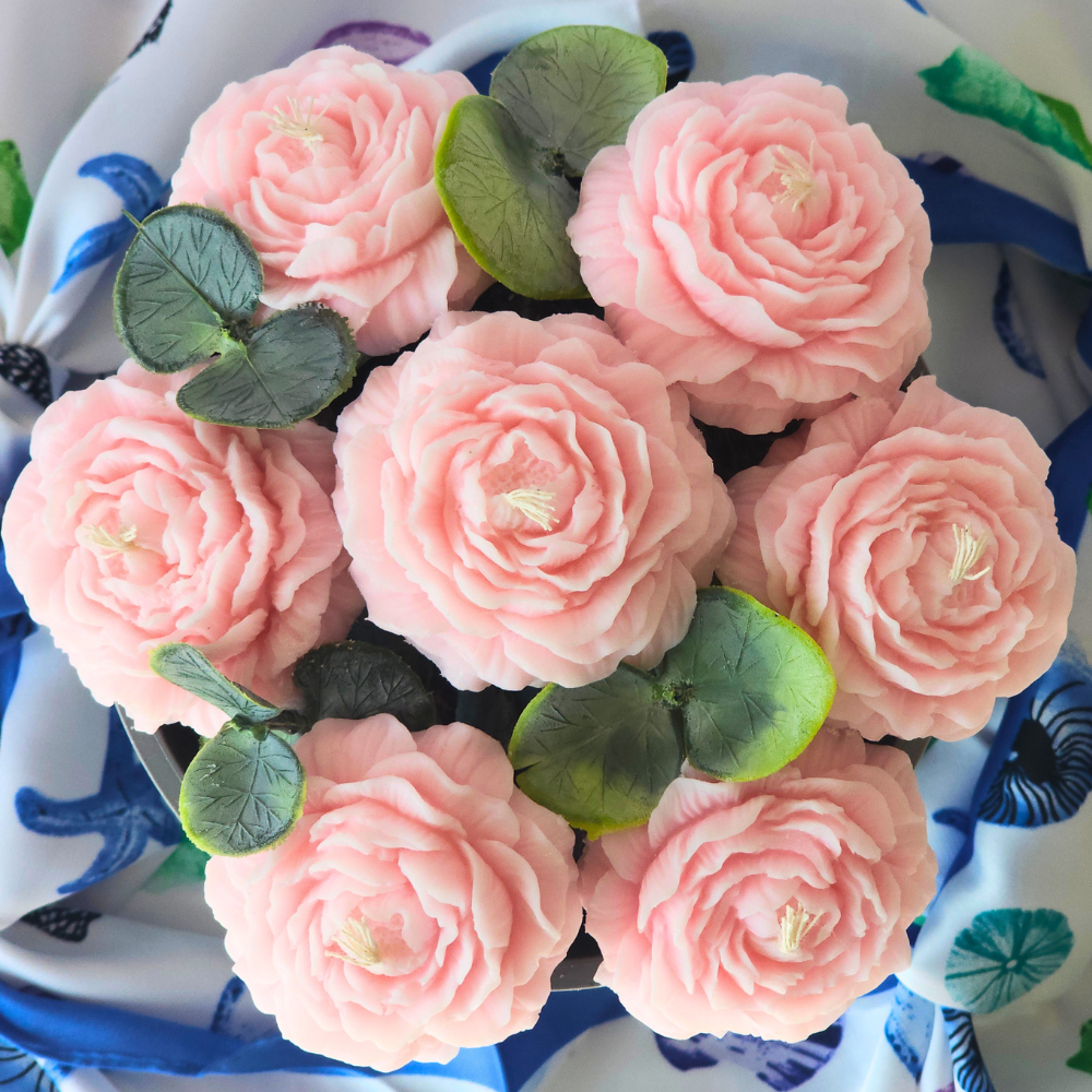 Bouquet de Peonías de Cera Zen Aromas Sueño de Peonías Rosa 7 Flores-1