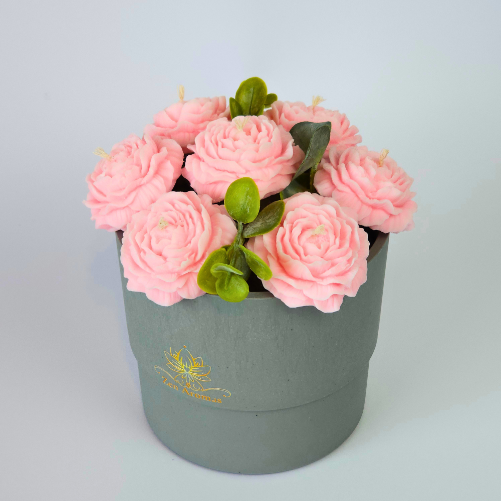 Bouquet de Peonías de Cera Zen Aromas Sueño de Peonías Rosa 7 Flores-3