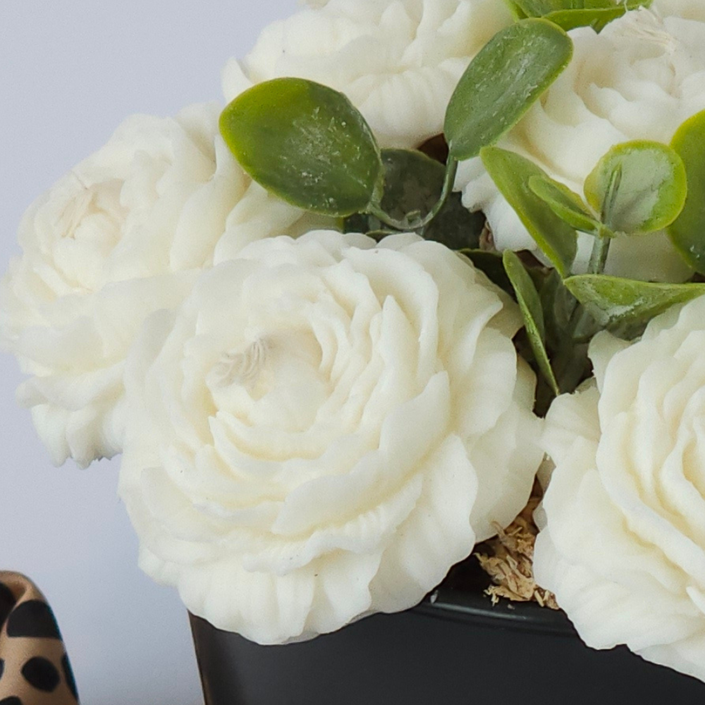 Bouquet de Peonías de Cera Zen Aromas Sueño de Peonías Negro 8 Flores-2