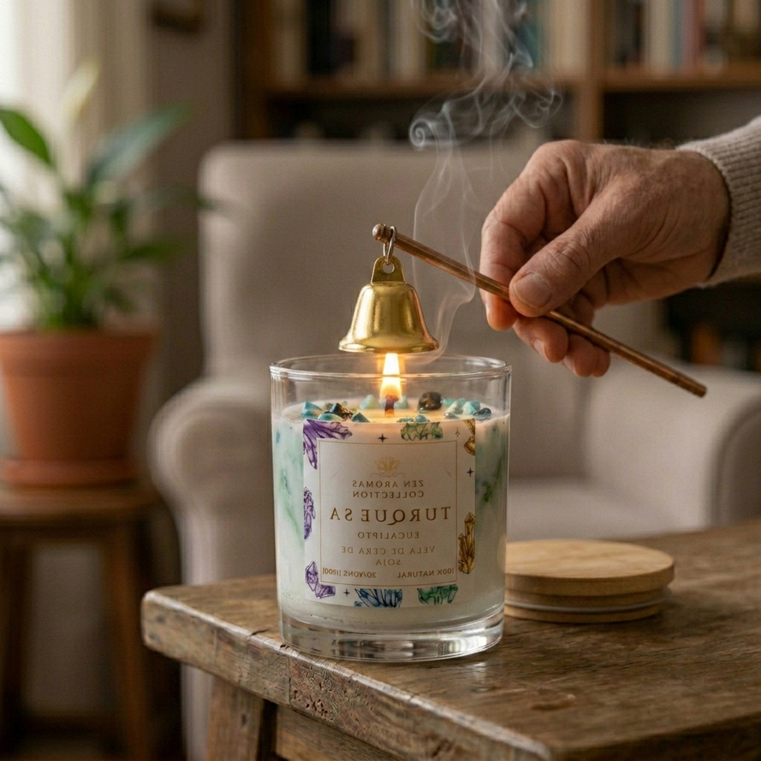 Zen Aromas Vela Terapéutica Eucalipto Turquesa 180 gr-3