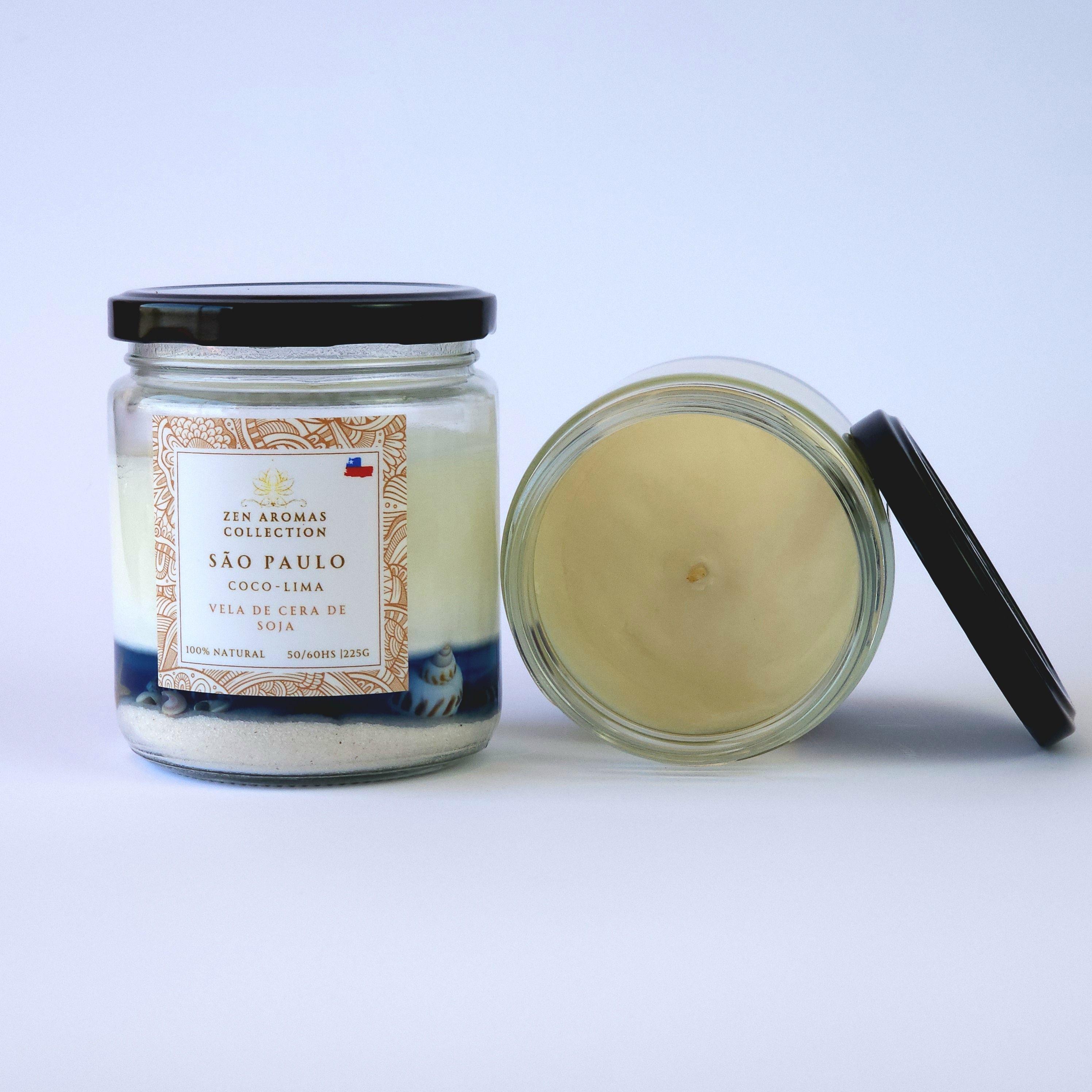Vela Aromática de Soja Zen Aromas São Paulo Coco & Lima 225 g-4