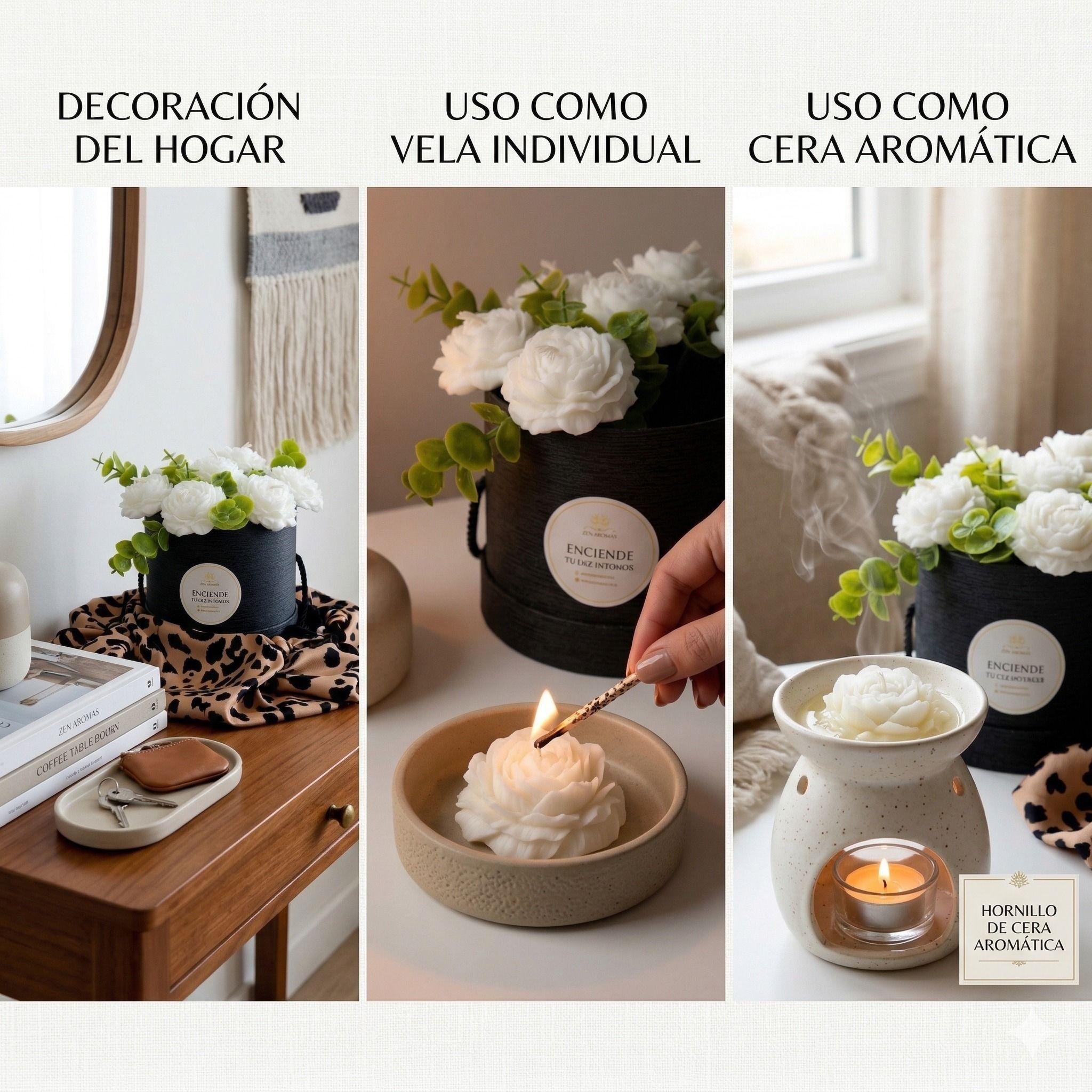 Bouquet de Flores de Cera Zen Aromas Jardín de Marfil Aroma Fresco-7
