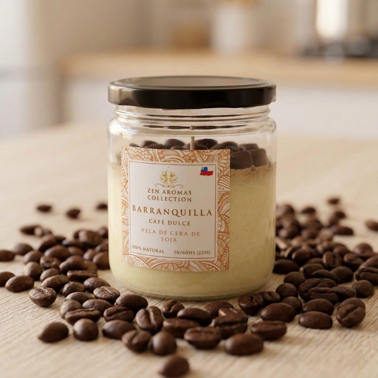 Vela Aromática de Soja Zen Aromas Barranquilla Café 225 g-1
