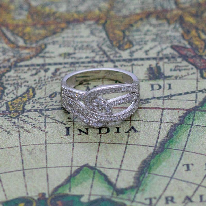 Anillo Plata 925 Entrelazado Líneas de Circones-5