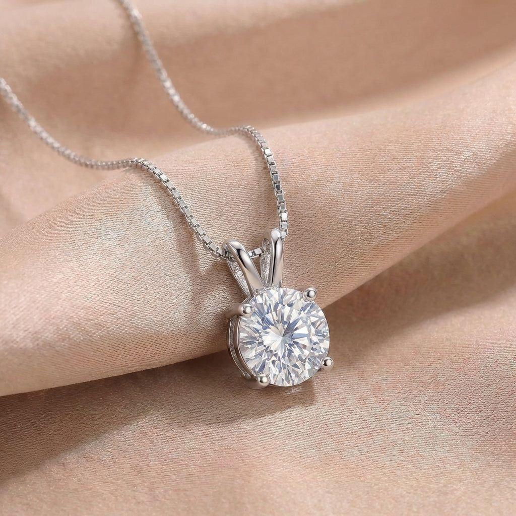 Joya Collar Plata 925 Punto De Luz Con Circón Blanco Mujer Blanco-2