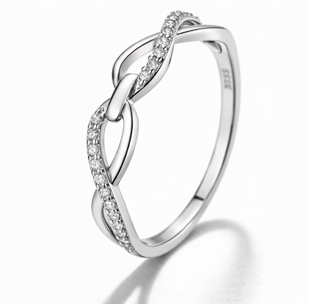 Anillo Plata S 925 Mujer Infinito Doble Circones Femenino-0