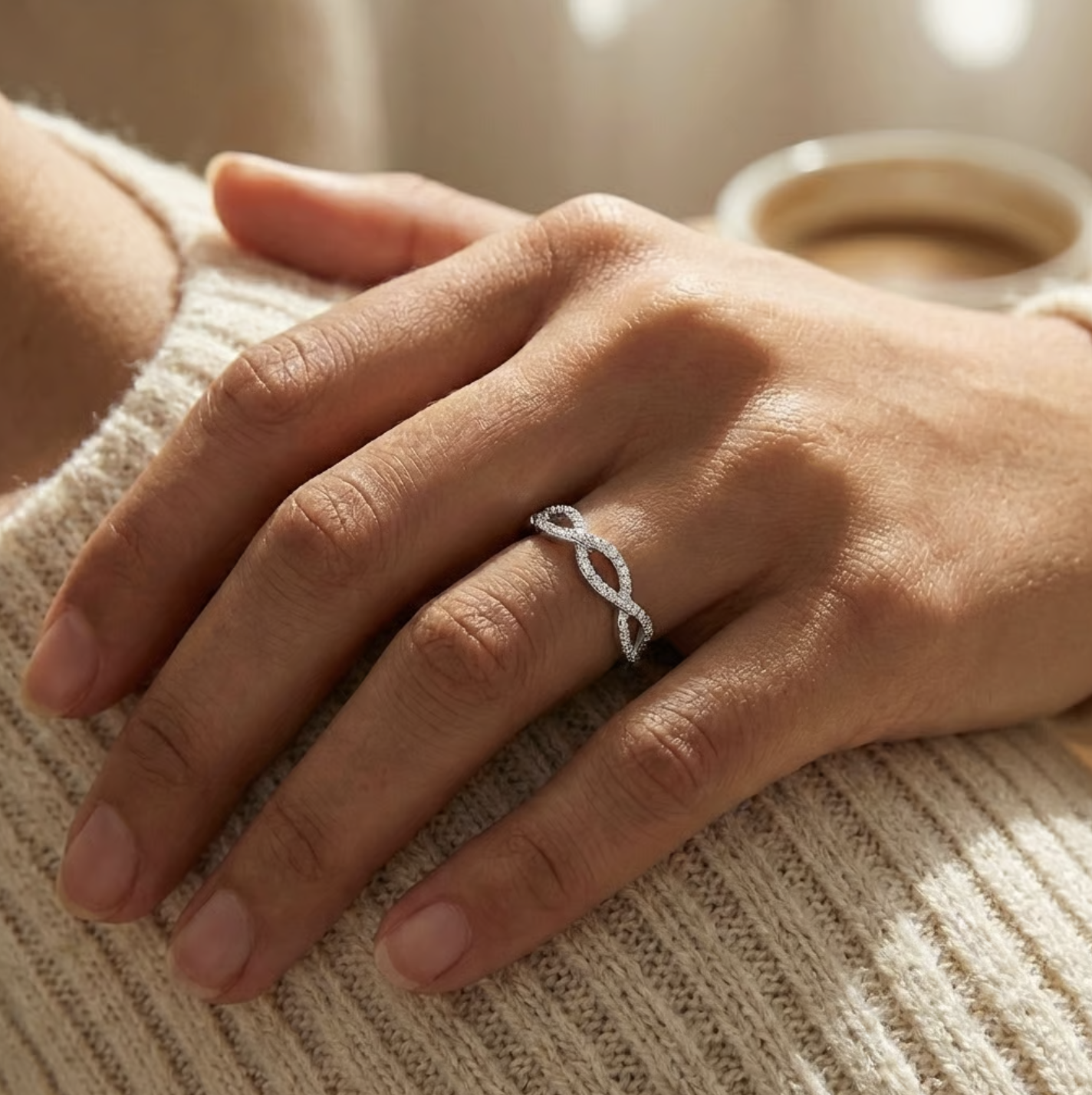 Anillo Plata S 925 Mujer Infinito Doble Circones Femenino-2