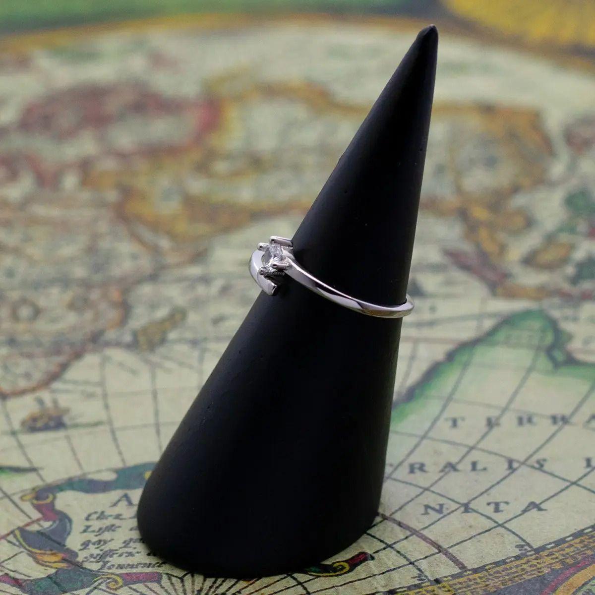 Anillo Plata 925 Solitario Circón AAA Ajustable-2