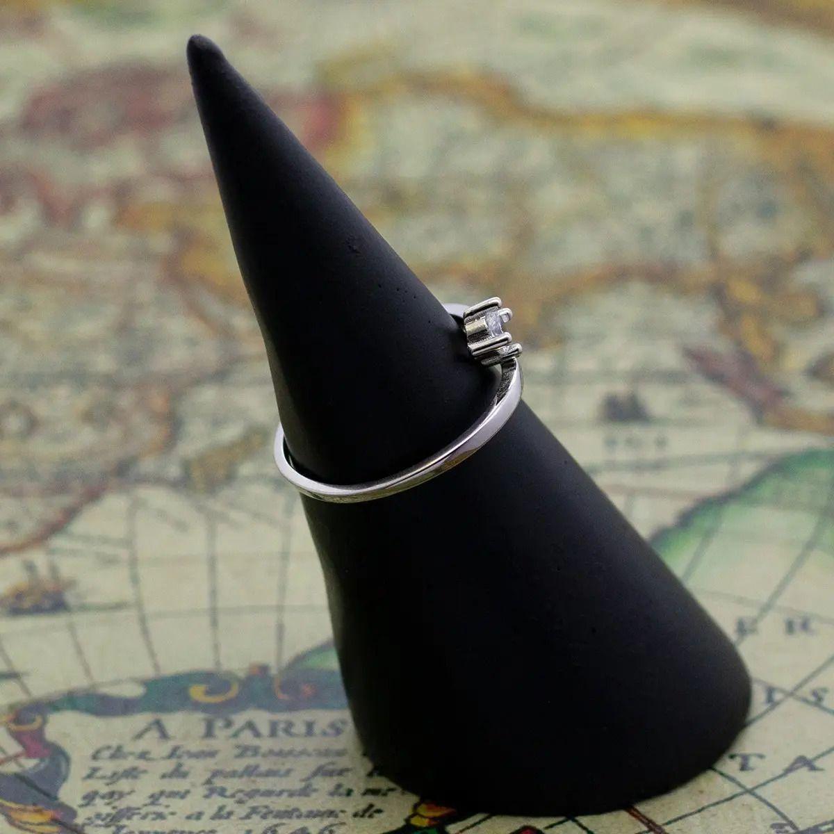 Anillo Plata 925 Solitario Circón AAA Ajustable-4