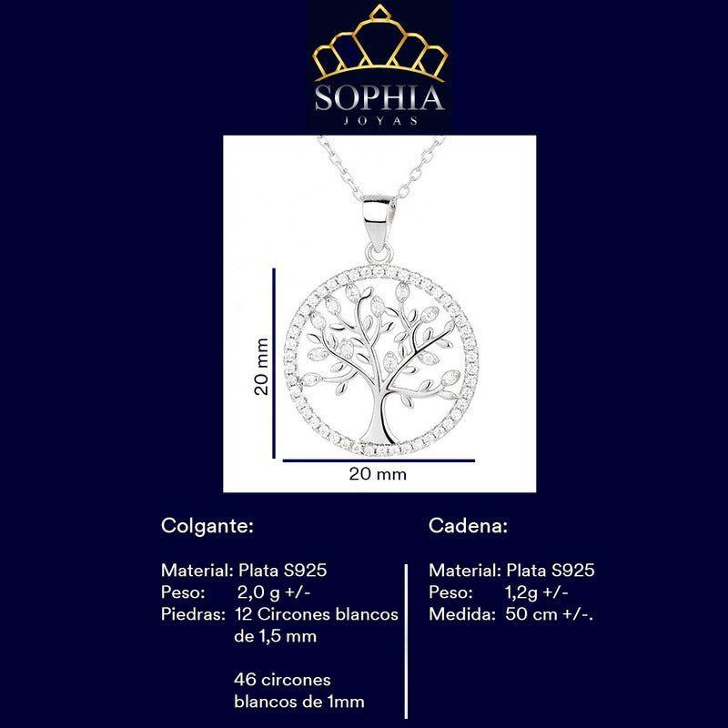 Collar Con Colgante Plata S 925 Árbol De La Vida Circones-1