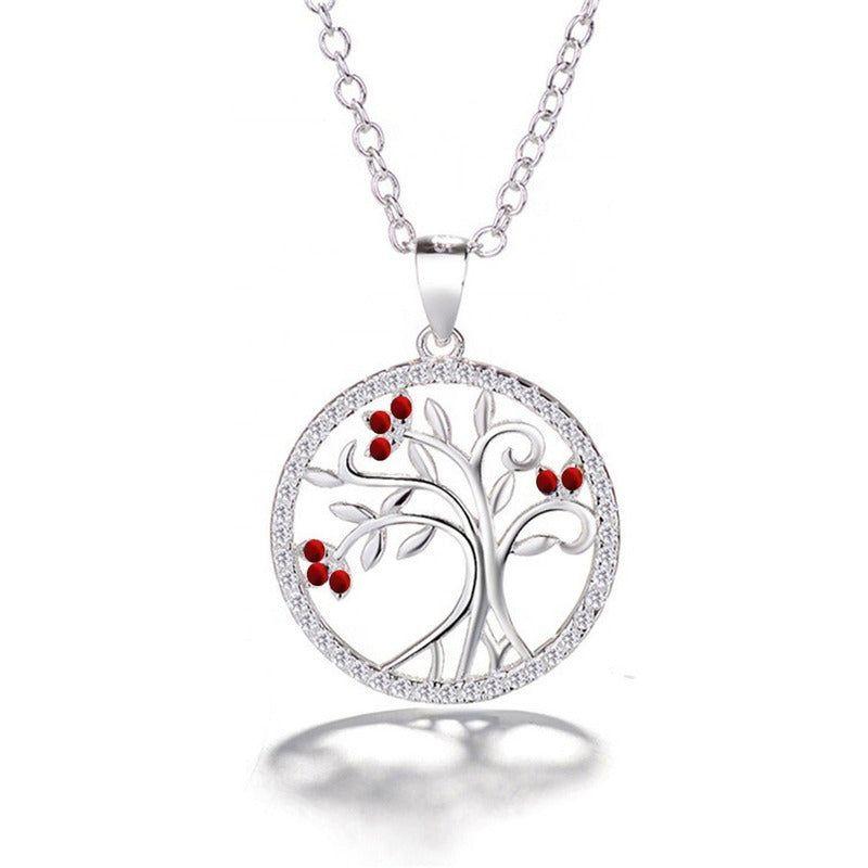 Collar Con Colgante Plata S 925 Árbol De La Vida Circones-9