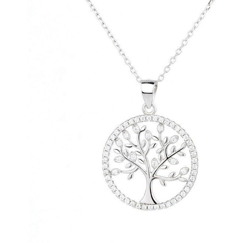 Collar Con Colgante Plata S 925 Árbol De La Vida Circones-0