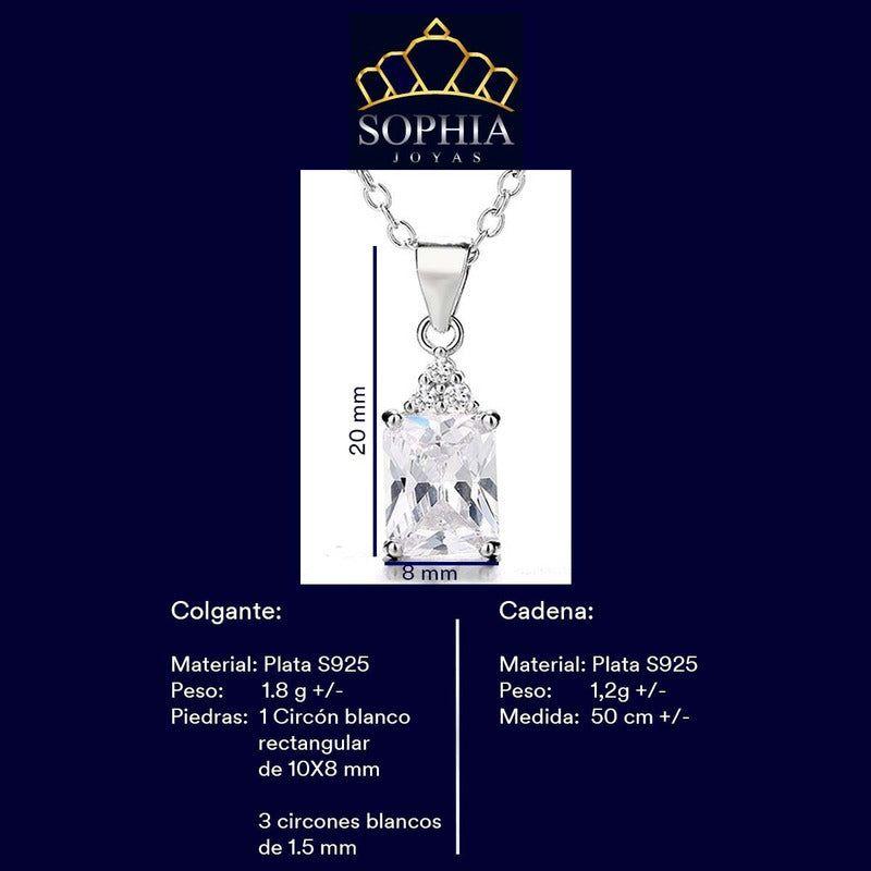 Collar Con Colgante Plata 925 Piedras Circones Elegante-1