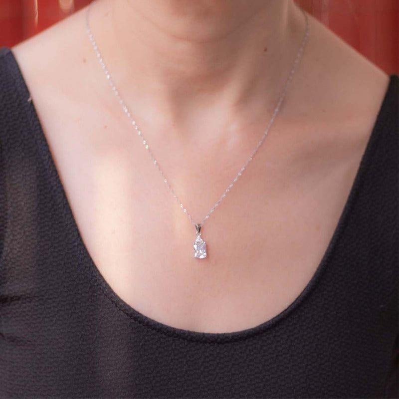 Collar Con Colgante Plata 925 Piedras Circones Elegante-2