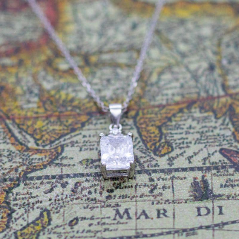 Collar Con Colgante Plata 925 Piedras Circones Elegante-3