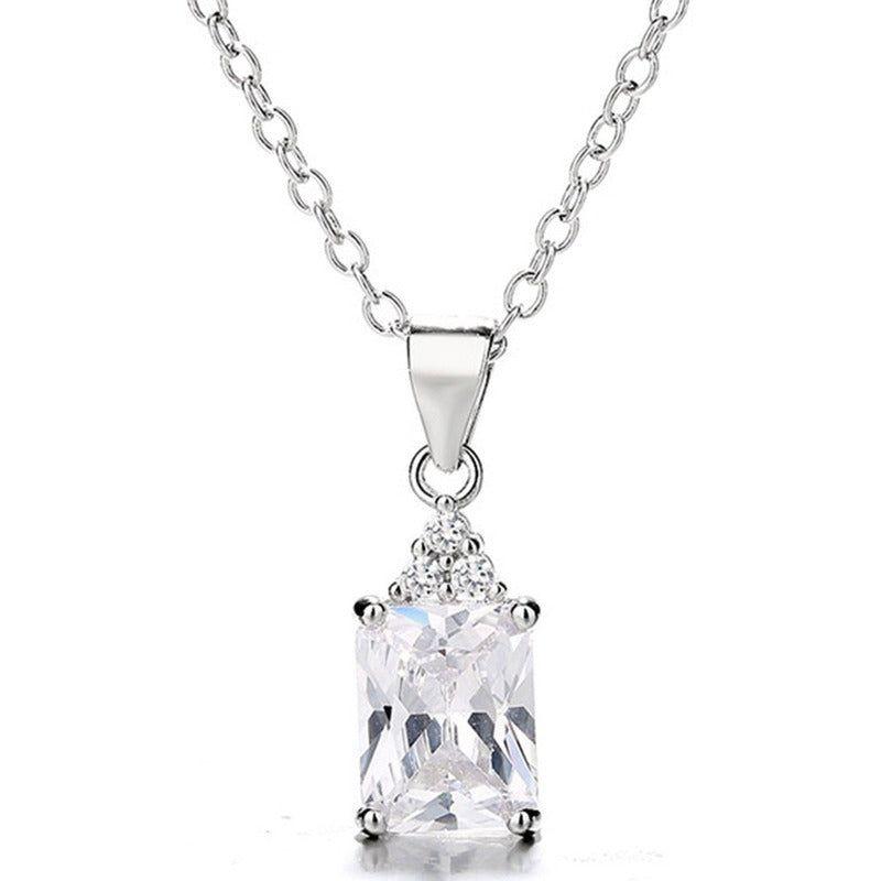 Collar Con Colgante Plata 925 Piedras Circones Elegante-0