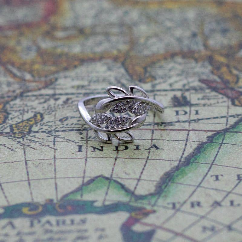 Anillo Plata 925 Mujer Espigas Diseño Juvenil Moderno-5