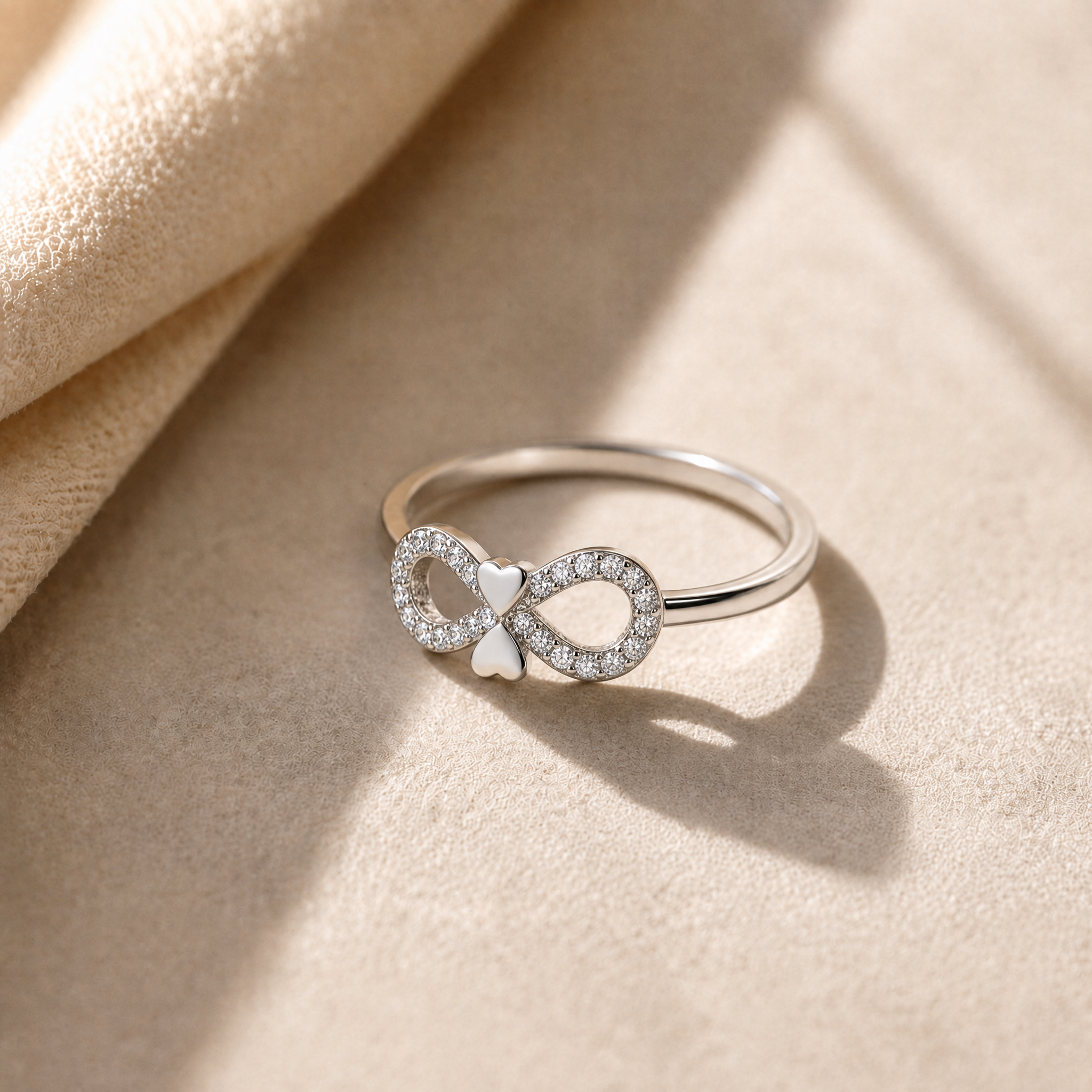 Anillo Plata S 925 Mujer Infinito Corazón Circones Femenino-1
