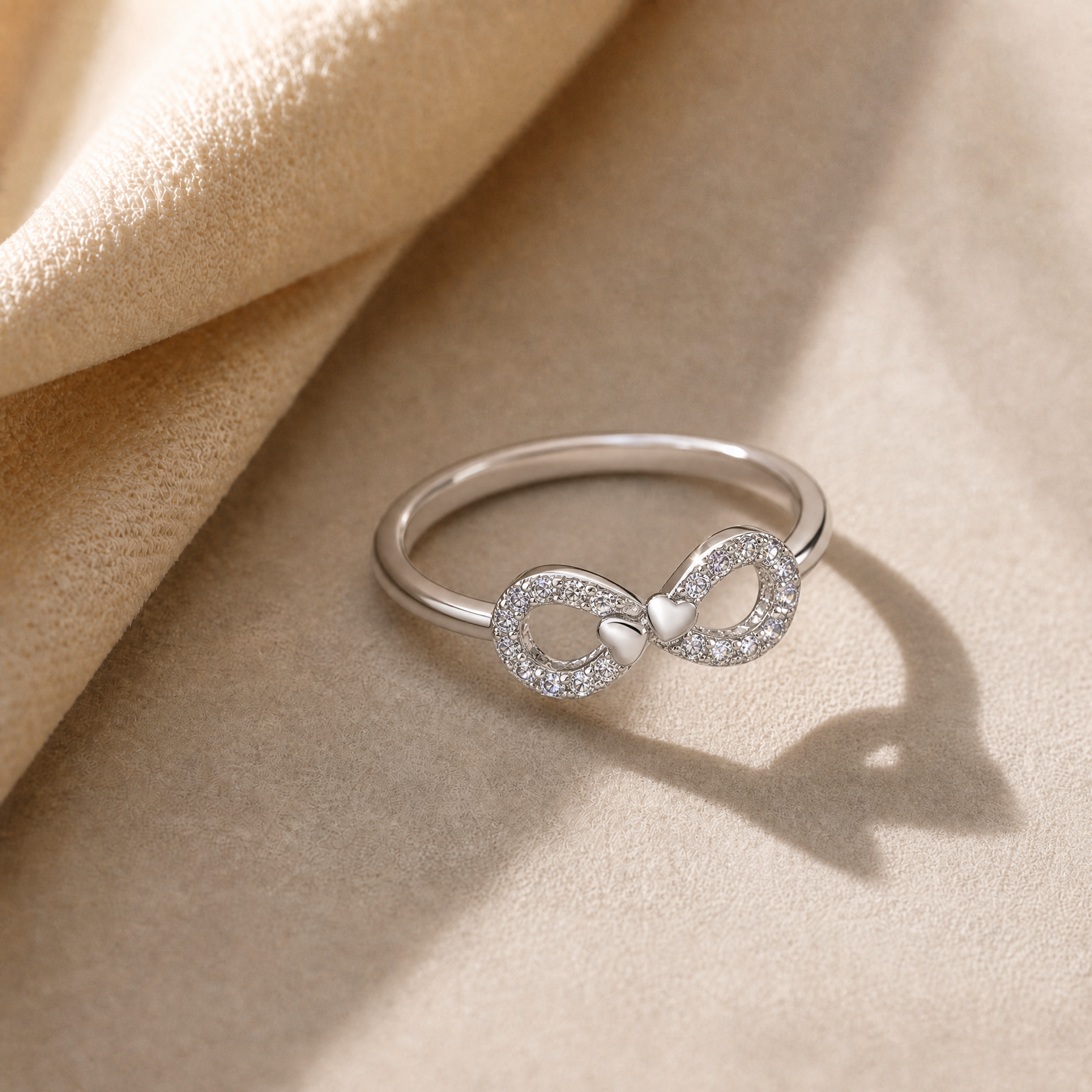 Anillo Plata S 925 Mujer Infinito Corazón Circones Femenino-2
