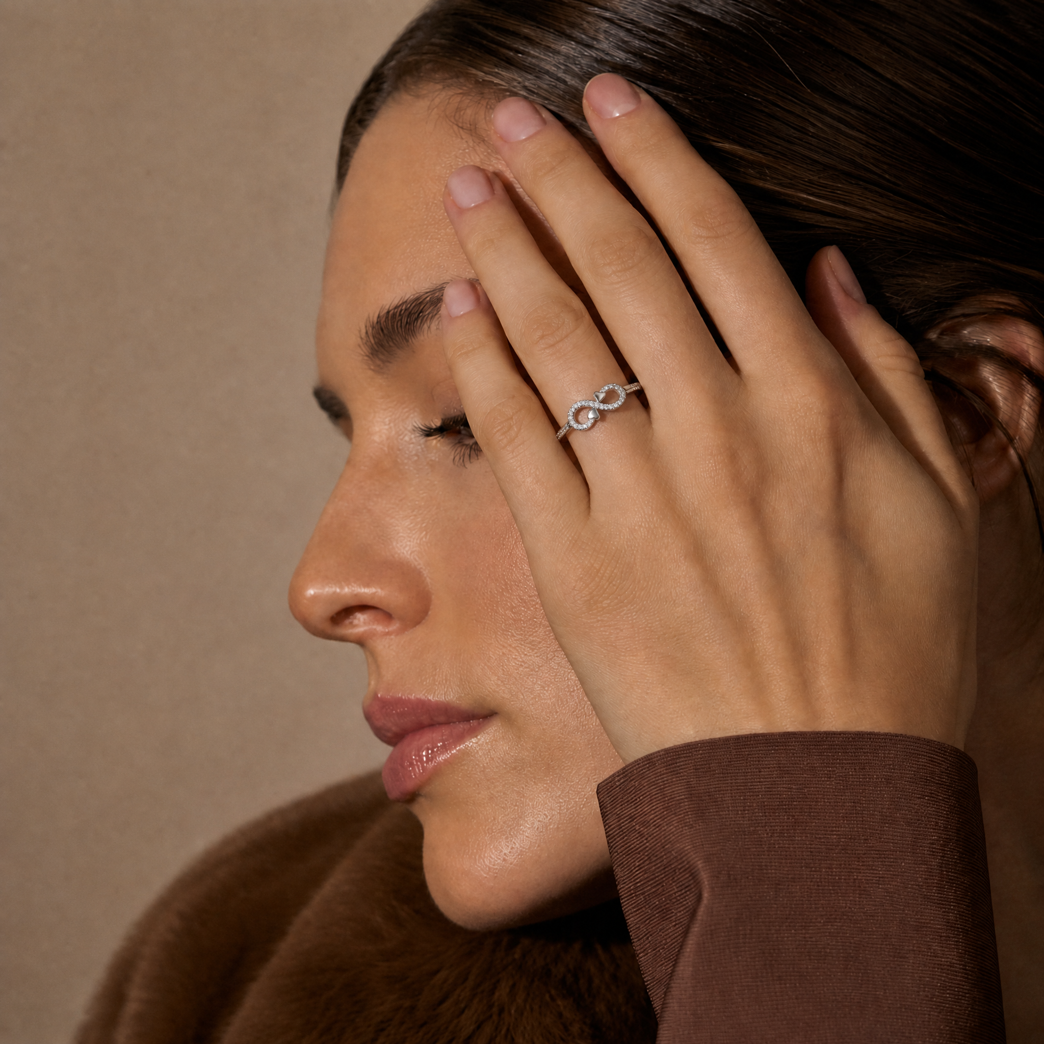 Anillo Plata S 925 Mujer Infinito Corazón Circones Femenino-3