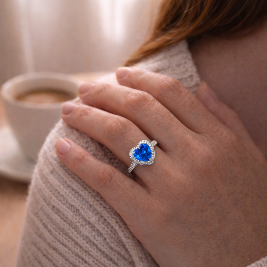Anillo Plata 925 Mujer Corazón Circón Elegante Compromiso-9