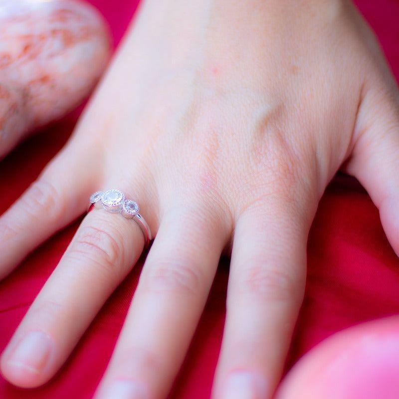 Anillo Plata 925 Tres Circones Corte Brillante-1