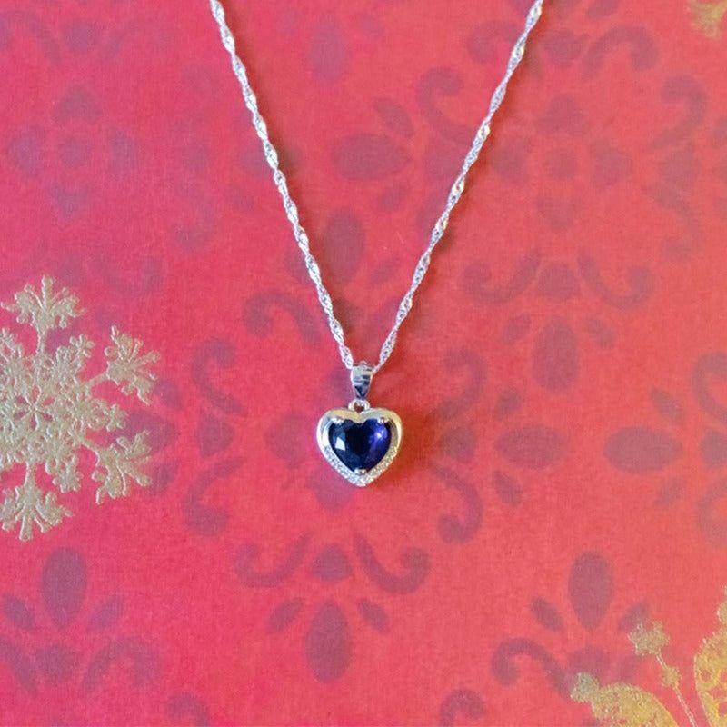 Collar Con Colgante Plata 925 Corazón Circones Elegante-9