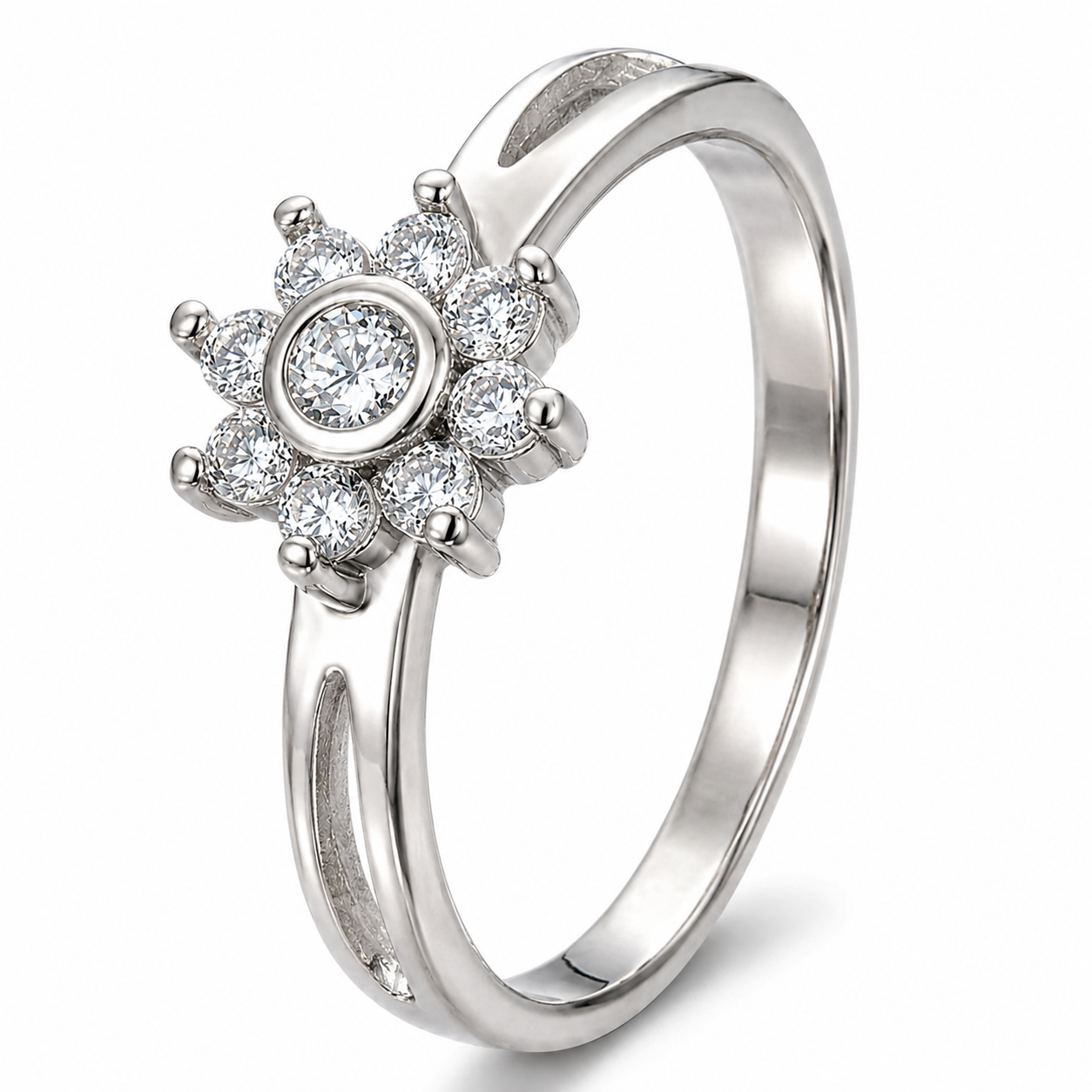Anillo Plata 925 Mujer Flor Elegante Circones Compromiso-0