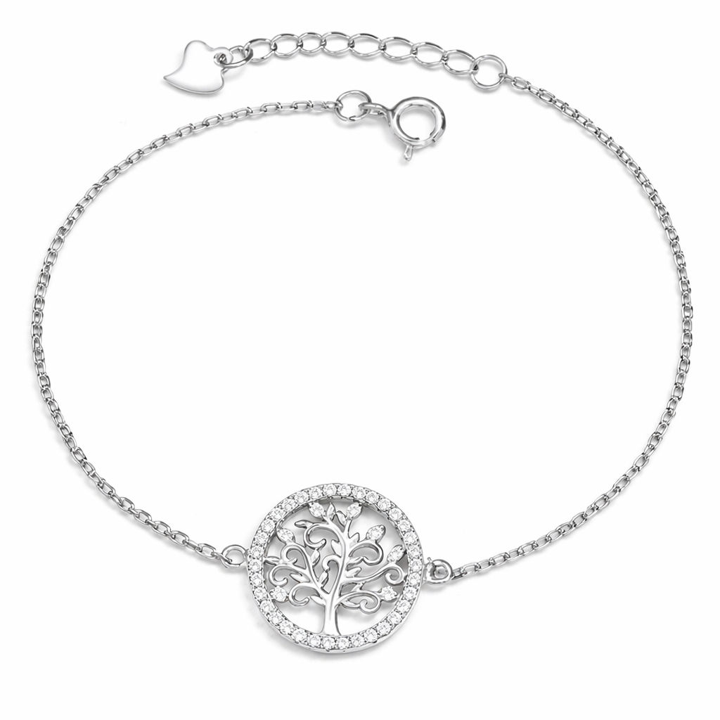 Joya Pulsera Plata 925 Árbol De La Vida Raíces Origen Mujer 2 Cm-0
