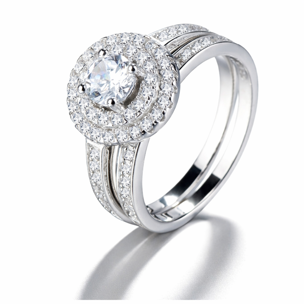 Anillo Doble Plata 925 Mujer Elegante Circones Compromiso-0