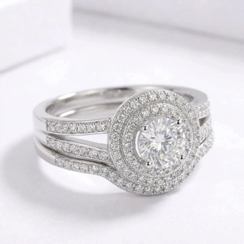 Anillo Doble Plata 925 Mujer Elegante Circones Compromiso-1