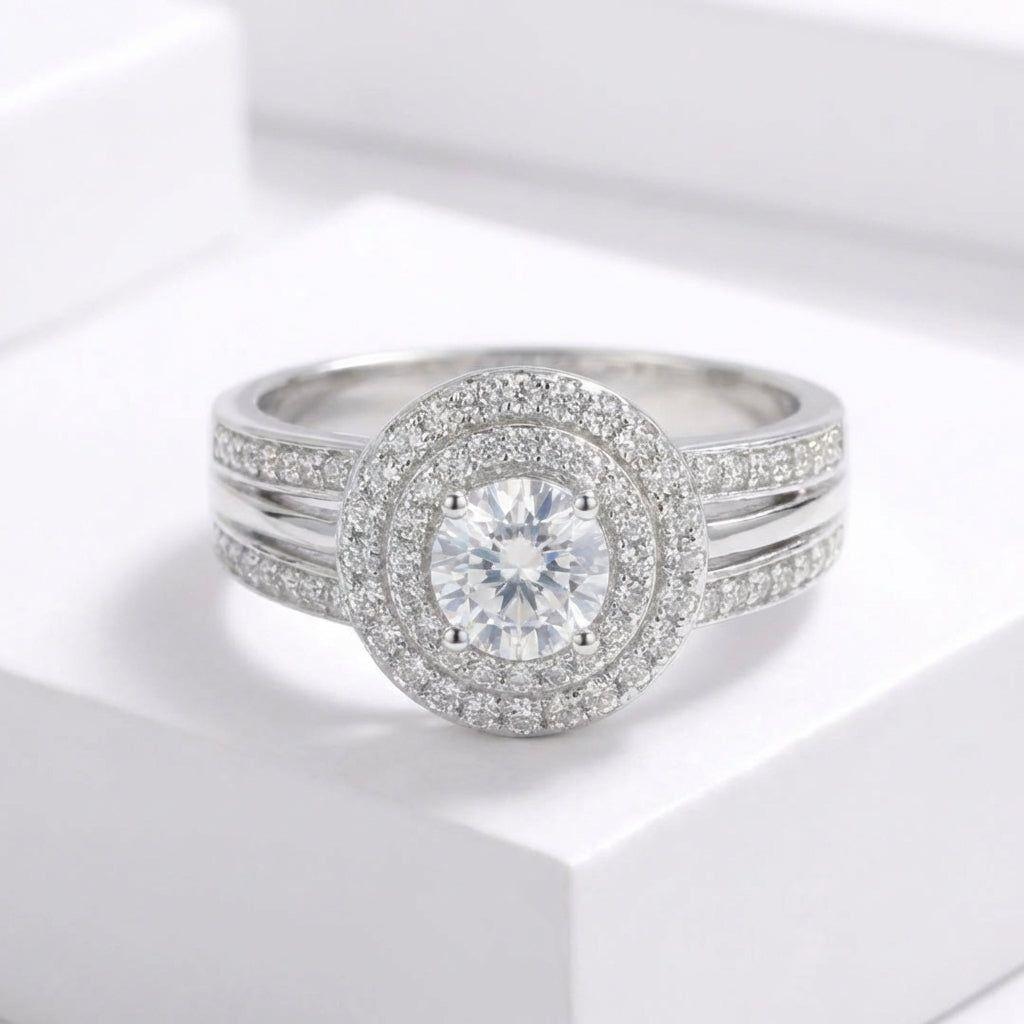Anillo Doble Plata 925 Mujer Elegante Circones Compromiso-2
