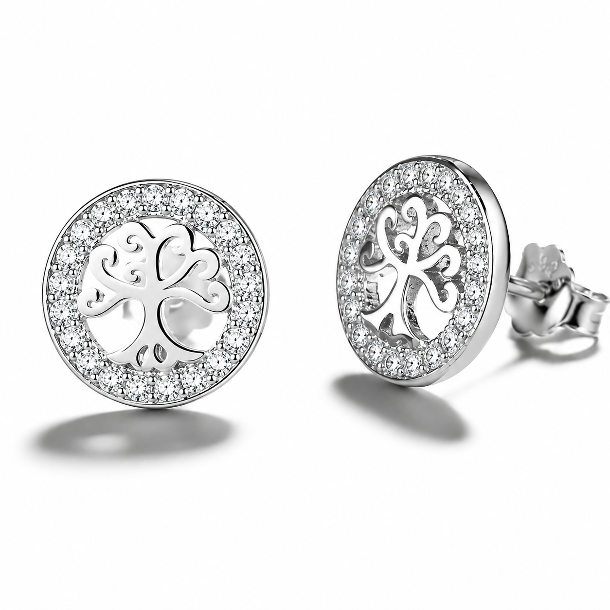 Aros Plata 925 Árbol de la Vida con Circones-0