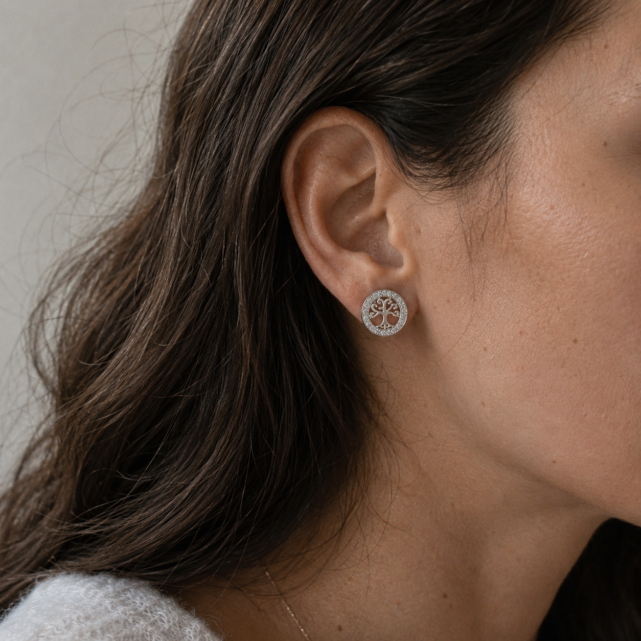 Aros Plata 925 Árbol de la Vida con Circones-2