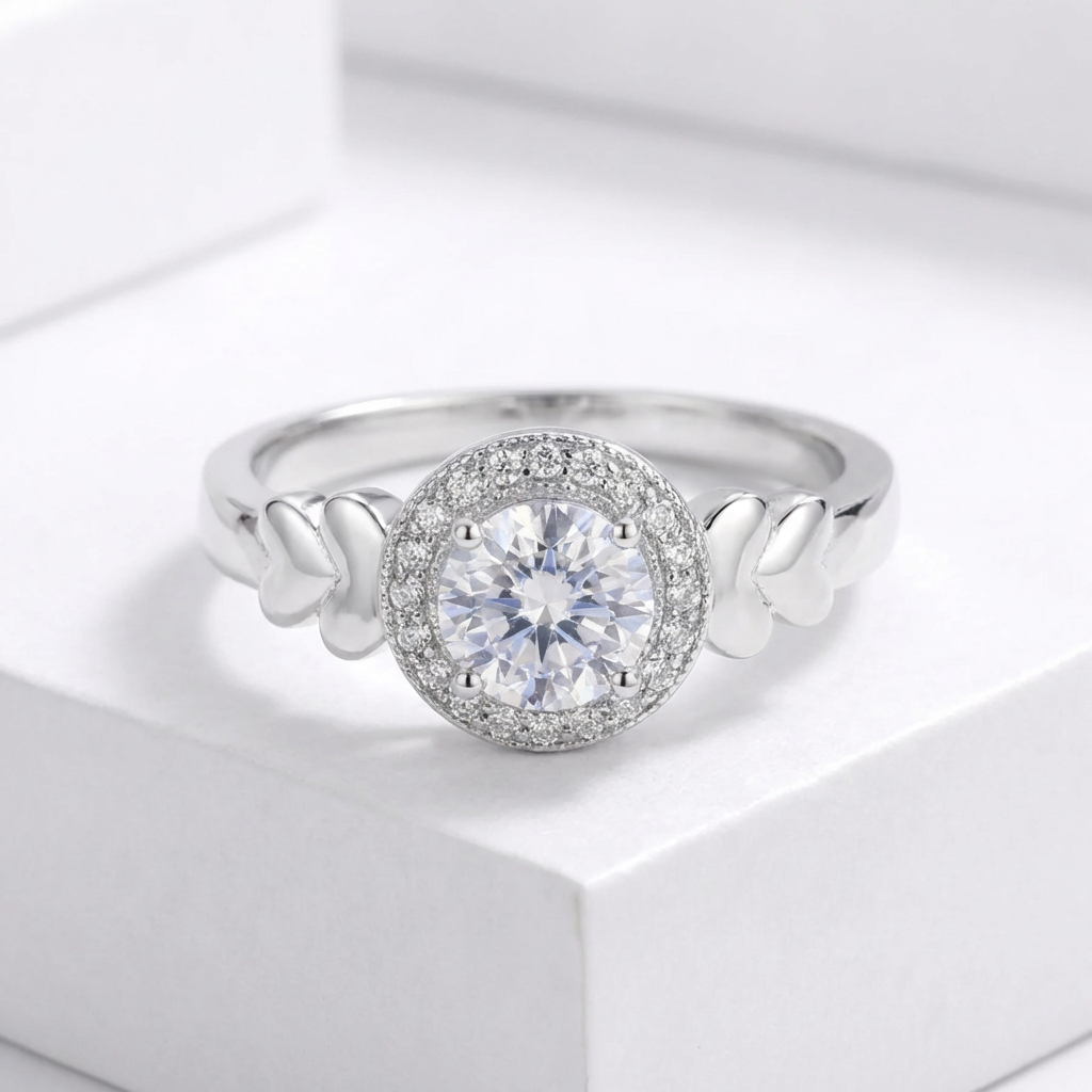 Anillo Plata 925 Mujer Solitario Corazón Circón Compromiso-2